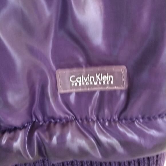Calvin Klein Performance Quilted Puffer Vest Wmn's Sz S Purple Full Zip Pockets - Picture 5 of 12